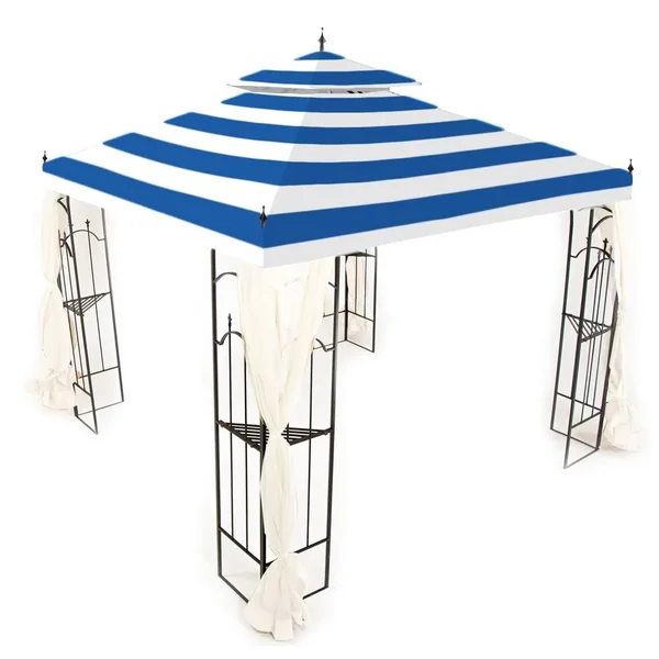 Garden Winds Replacement Canopy Top Cover for The Arrow Gazebo -Standard 350 - Cabana Blue
