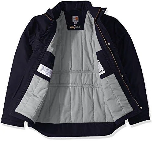 Carhartt Men's Flame Resistant Full Swing Quick Duck Coat (XL Tall Dark Navy)
