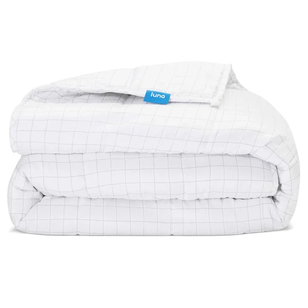 Luna Adult Weighted Blanket - Individual Use - 20 lbs - 60x80 - Queen Size Bed - 100% Oeko-Tex Cooling Cotton & Glass Beads