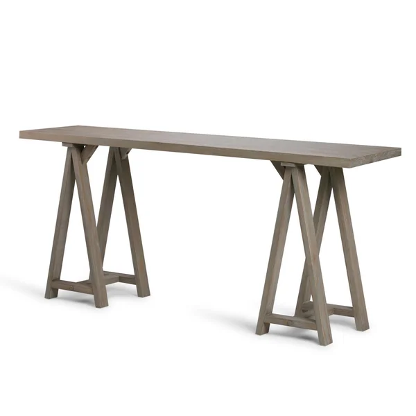 Brooklyn + Max Spokane Solid Wood 50 inch Wide Modern Industrial Console Sofa Table in Distressed Grey - Size: 50W x 16.5d x 29.5