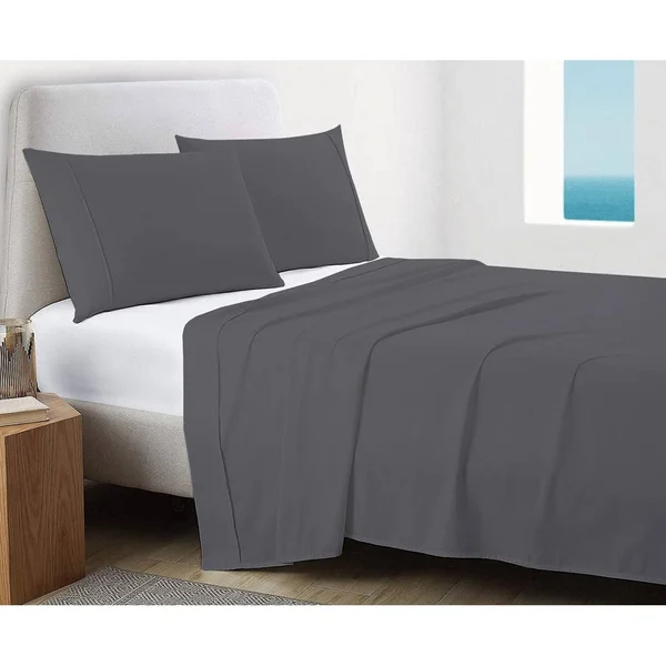 GOTS Certified 300TC Organic Cotton Sateen Wrinkle Resistant Flat Sheets - Sand - King