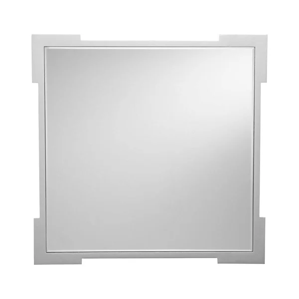 Southern Enterprises Glenview Glam Mirrored End Table Square Matte Silver