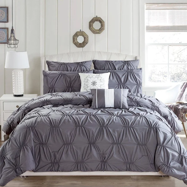 Kensie Akita 8 Piece Comforter Set - Grey - Queen