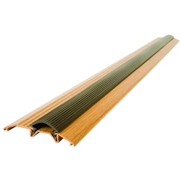 M-D Building Products Deluxe Low 3-3/4 in. x 61 in. MetalDecor Oak Aluminum Threshold with Vinyl Seal