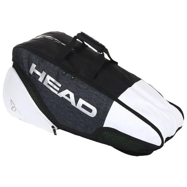 Head Djokovic 6R Combi Tennis Bag (Black/White), 30.5 x 14 x 11.5 inches