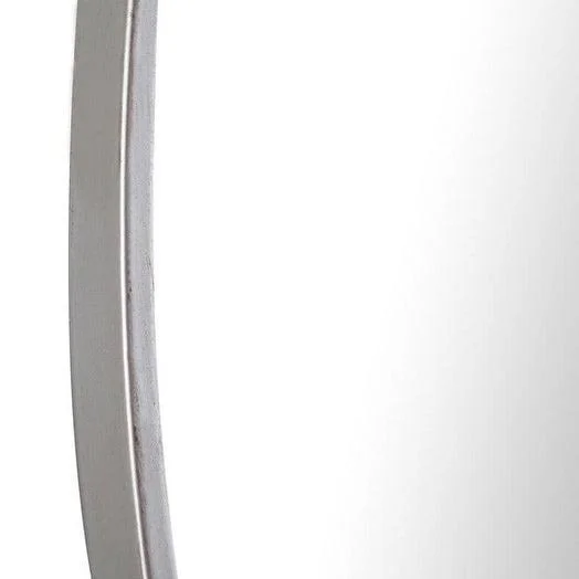 Strick & Bolton Prine 48-Inch Metal Frame Round Mirror - Silver - Silver, 48 inches x 48 inches