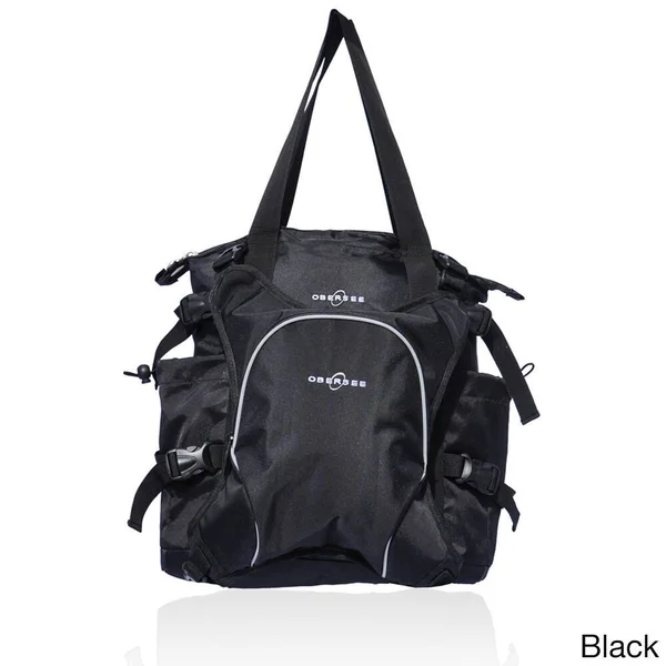 Obersee Innsbruck Diaper Bag Tote with Cooler - Black/Red