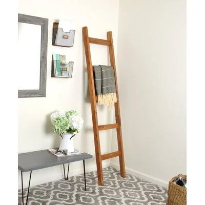 Gracie Oaks 6 ft Blanket Ladder - Brown