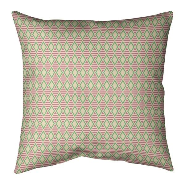 Porch & den Haide Geometric Diamonds Throw Pillow - 26 x 26 - Teal & Orange - Cotton