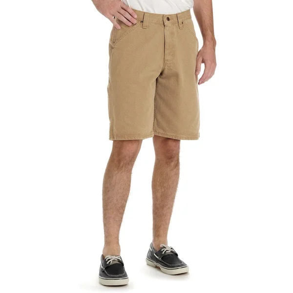 Lee Mens Dungarees Carpenter Khaki Shorts, Size: 42, Beige