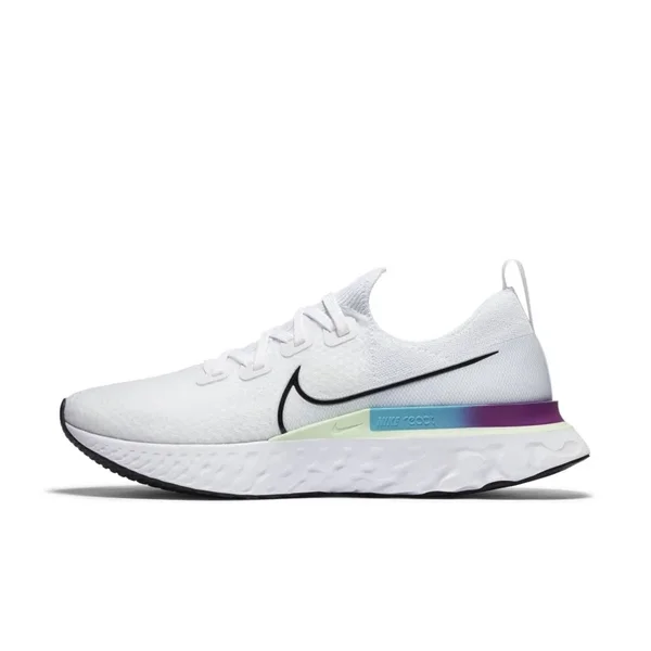 Nike React Infinity Run Flyknit White/Black/Vapor Green Men's Running Shoes, Size: 9.5