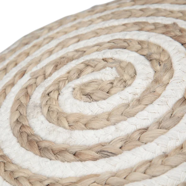 The Curated Nomad Holladay Round Pouf in Natural Jute