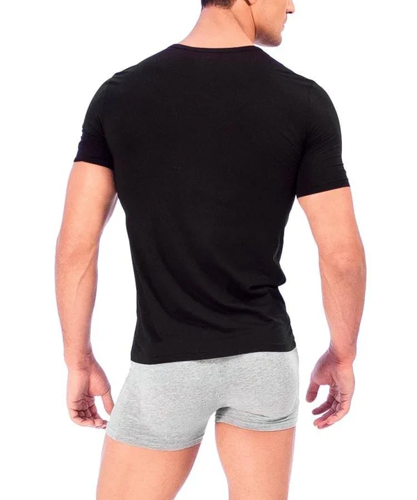 Rounderbum Deep V-Neck T-Shirt 2Pack - Men's Shapewear White - Small