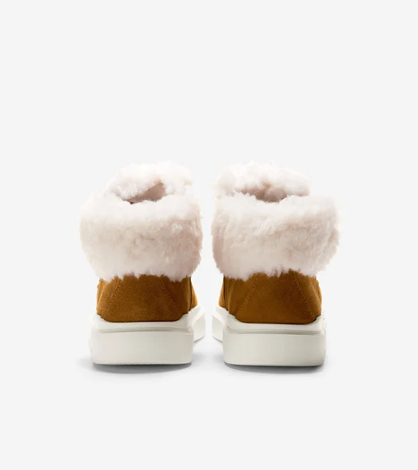 Cole Haan Grandpro Rally Faux Fur Trim Bootie - Brown - 10 B