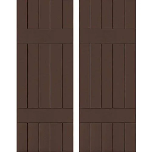 Noralco Industries - Inc. RWB18X025TBP 18x22W x 25x22H Exterior Five Board (2 Batten) Real Wood Pine Board-n-Batten Shutters (Per