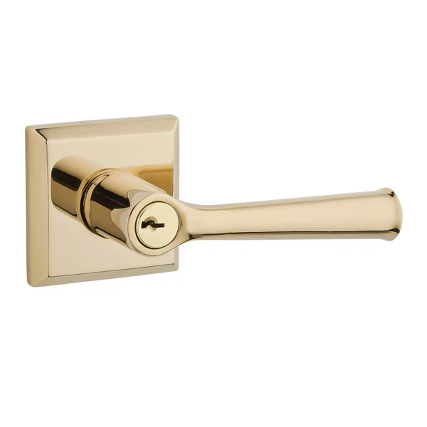 Baldwin EN.FED.TSR Keyed Entry Federal Leverset Single Cylinder ;Polished Brass