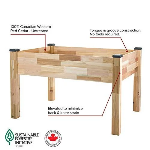 CedarCraft Outdoor Elevated Planter - Brown