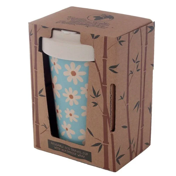 Puckator Daisy Reusable Screw Top Bamboo Composite Travel Mug