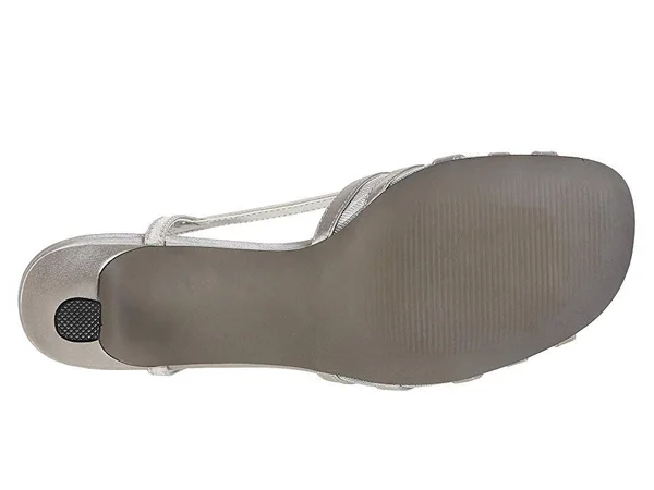 David Tate Women's Cheer Slingback, Silver Satin