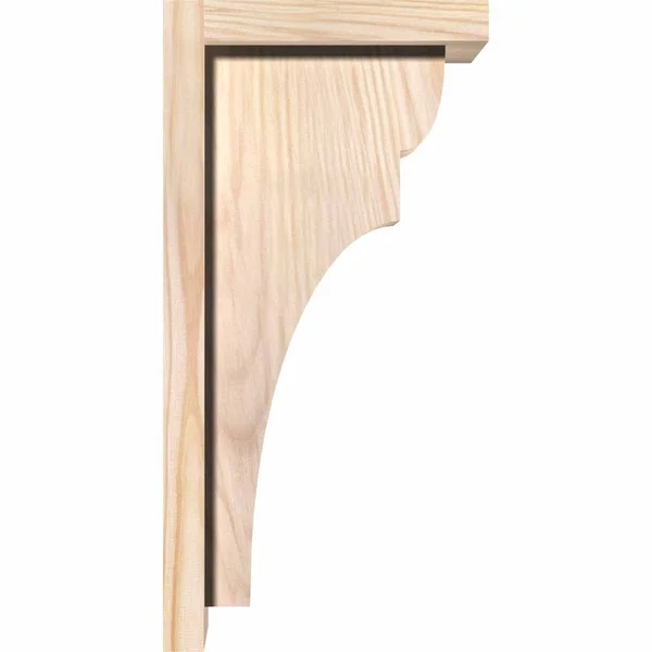 7 1/2x22W x 10x22D x 14x22H Yorktown Smooth Corbel w/Backplate, Douglas Fir