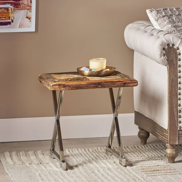 GDFStudio Pulaski Handcrafted Boho Wooden End Table