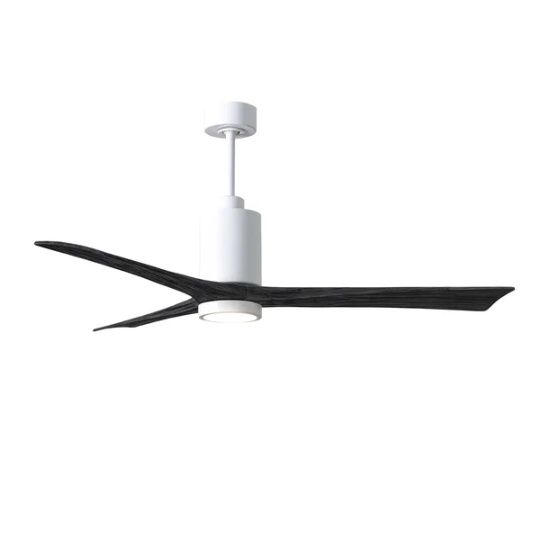 Patricia Ceiling Fan by Matthews Fan Company, Gloss White, PA3-WH-BK-60