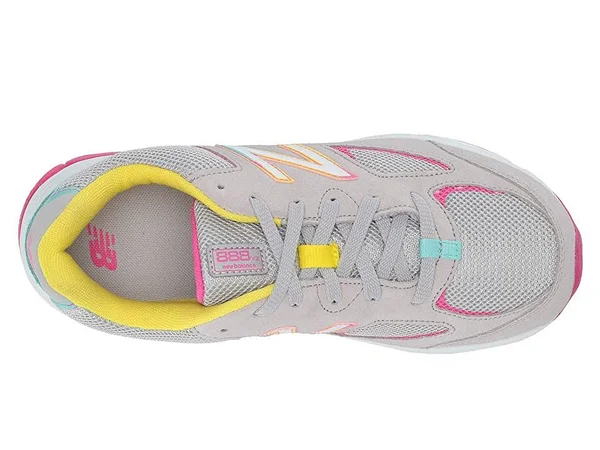 New Balance Girls& 888v2 Running Shoe - Grade School - Size: 7, Grey/Rainbow