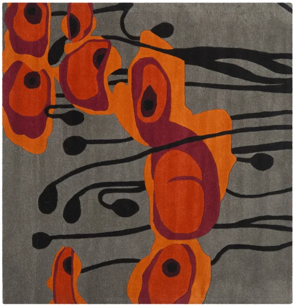 Safavieh Soho Rug SOH853B Grey - Orange, 2& 6x22 x 6&
