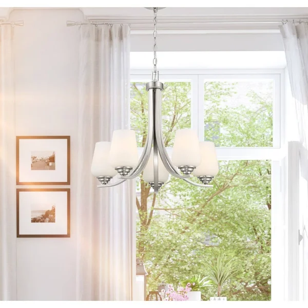 Minka Lavery 4925-84 Shyloh - 5 Light Chandelier Brushed Nickel