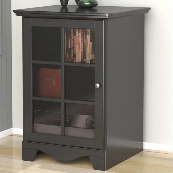Atlin Designs One Door Audio Tower in Black - AD-425514