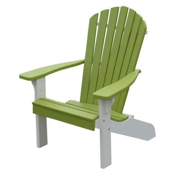 Poly Fanback Adirondack Chair with White Frame, Size: 5.5, Red
