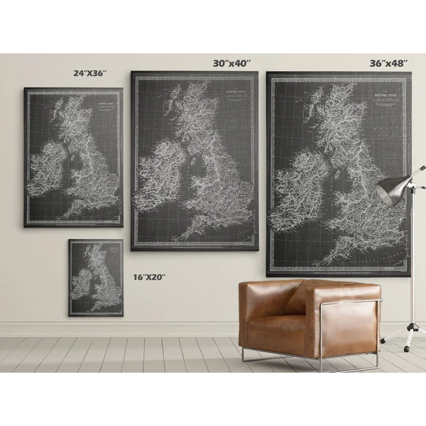 Wexford Home &Antique Map of Ireland& Graphic Art Print on Wrapped Canvas in Gray