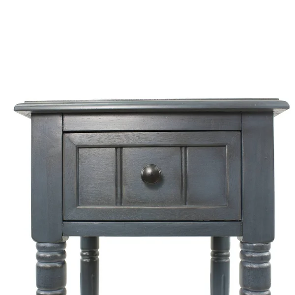 Decor Therapy Westerman One Drawer Square Accent Table - Antique Navy, 14" x 14" x 28"