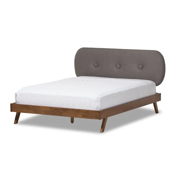 Carson Carrington Floro Mid-Century Platform Bed (Grey - King)