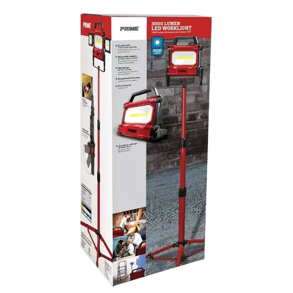 Prime LEDTS03 - 3000 Lumens - LED Tripod Work Light - 50 Watts