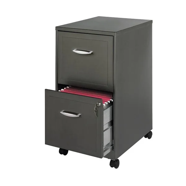 Scranton & Co 18x22 2 Drawer Mobile Vertical File Cabinet Metallic Charcoal - SC-4861-1881106