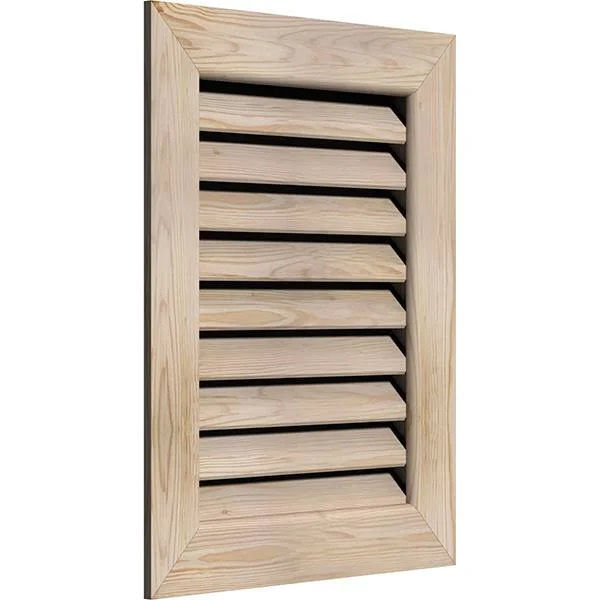 Ekena Millwork 26-in W x 36-in H Vertical Gable Vent (31-in W x 41-in H Frame Size): Unfinished - Functional, Smooth Pine Gable V