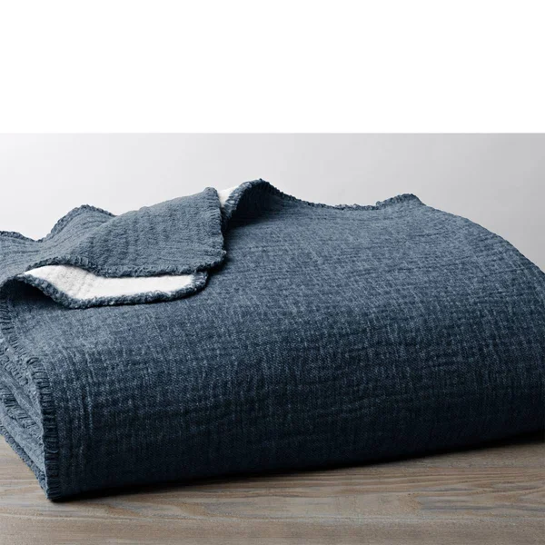 Coyuchi Cozy Cotton Organic Blanket - Moonlight Blue, King