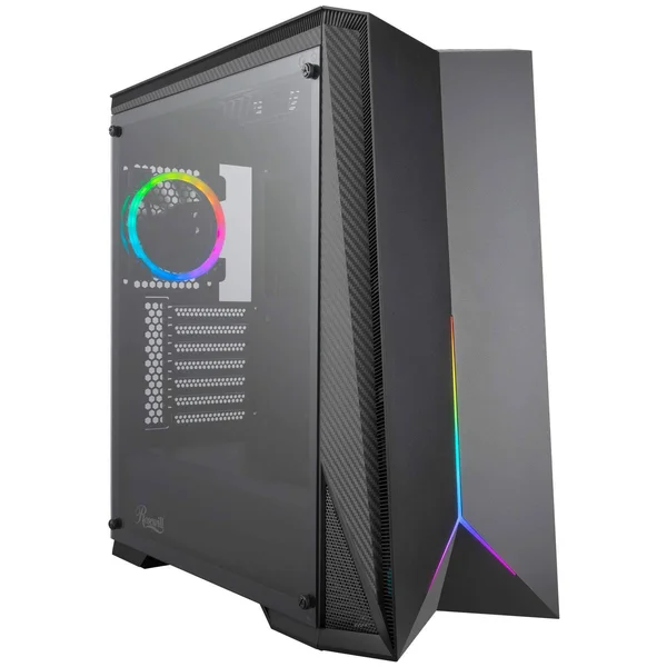 Rosewill ATX Mid Tower Gaming PC Computer Case with RGB Fan & LED Light Strip, 2