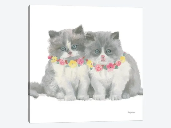 Emily Adams Large Canvas Prints - Cutie Kitties VIII ( Animal Art > Cats > persians art)