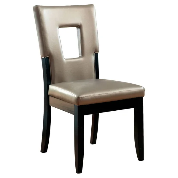 ioHOMES Rectangular Hole Back Side Chair Wood Black Set of 2
