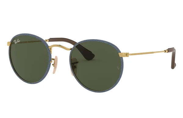 Ray Ban RB3475Q Round Craft Sunglasses - 919431 Gold/Blue Jeans/Green