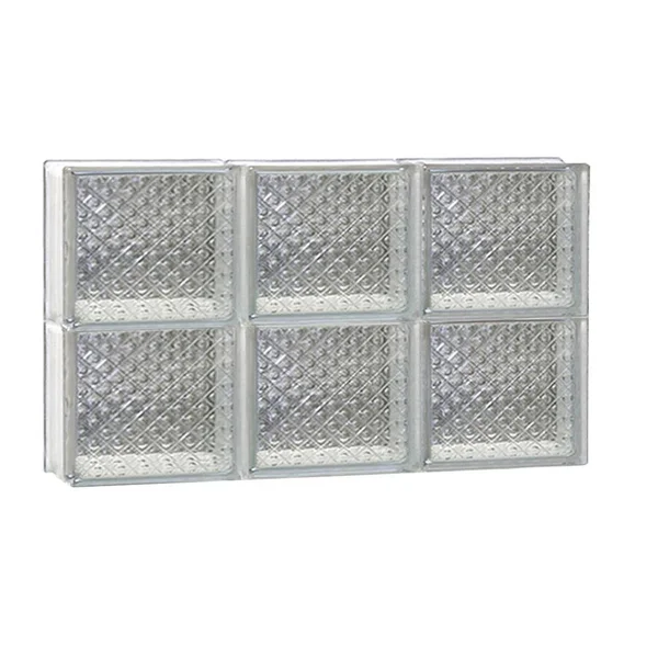 Clearly Secure 23.25 in. x 15.5 in. x 3.125 in. Frameless Diamond Pattern Non-Vented Glass Block Window 2416SDP
