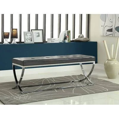 Hage Iron Bench Ivy Bronx Color/Pattern: Gray