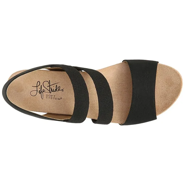 Women's LifeStride Marina Wedge Sandal - Black - Size 9