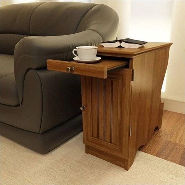 Ameriwood Home Fletcher Side Table with Magazine Storage - Bank Alder