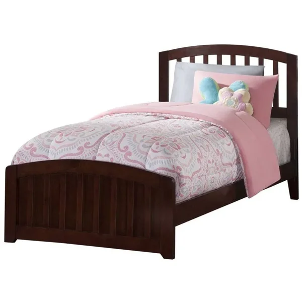Atlantic Furniture Richmond Traditional Bed with Matching Foot Board, Twin XL, Walnut