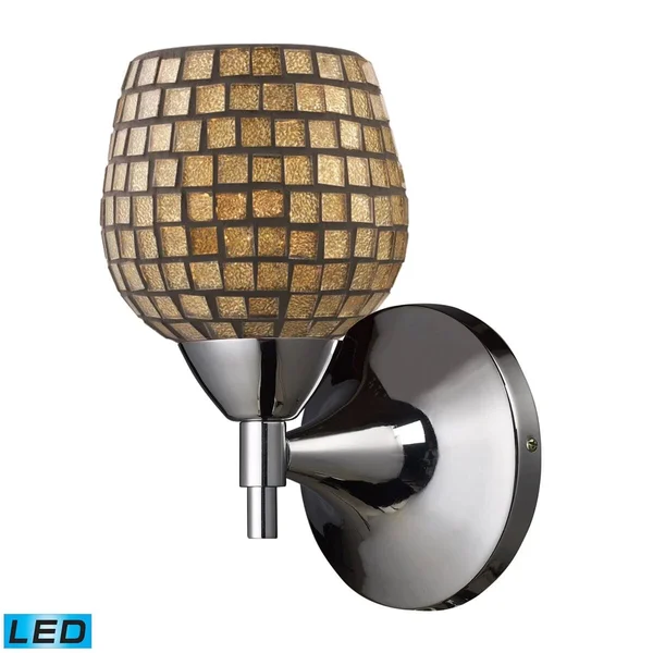 Elk Lighting 10150/1PC-MLT Celina 1 Light Sconce in Polished Chrome with Multi Fusion Glass
