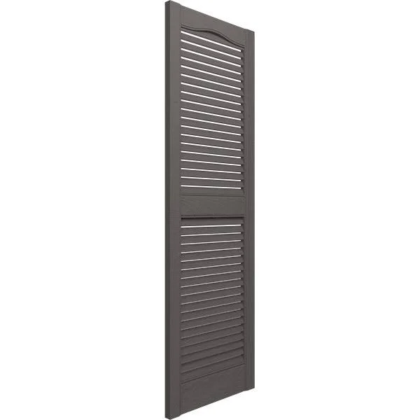 Mid-America LL1S12X05200TG 12x22W x 52x22H Lifetime Vinyl, Standard Cathedral Top Center Mullion, Open Louver Shutters, w/Instal