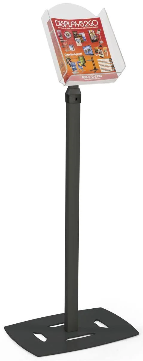 Black Magazine Holder Rack with Height Adjustable Base